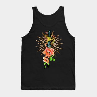 Awesome snake with flowers Tank Top